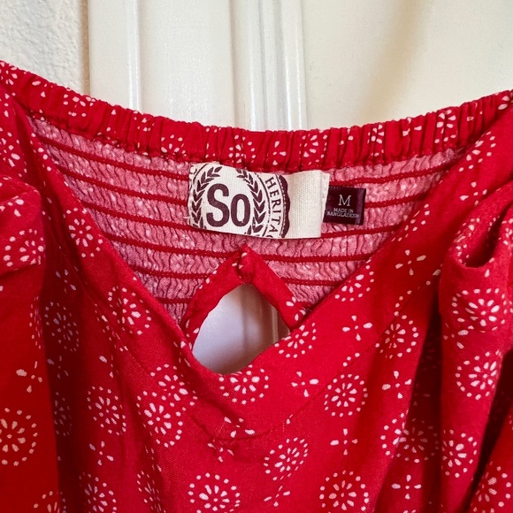 RED FLORAL COTTON SUNDRESS - Picture 4 of 4